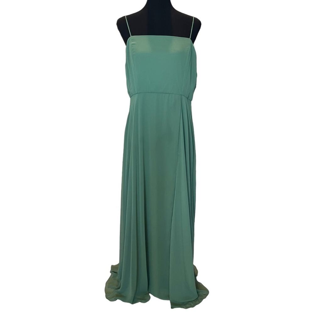 New ~ LOVELY NORDSTROM~ Square Neck Bridesmaid Dress 16R ~ Vineyard Green